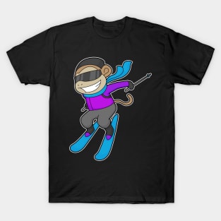 Monkey Skier Ski T-Shirt